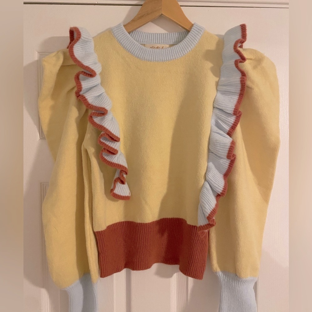 NEW Yellow Ruffle Sweater